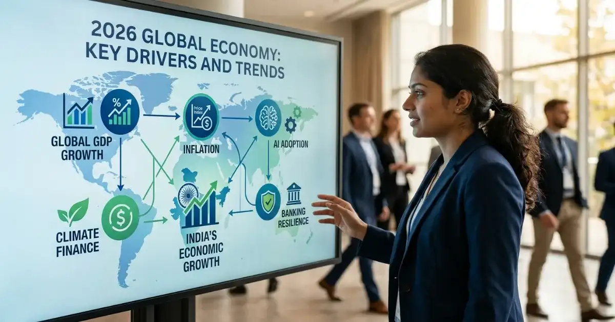 Global Economy Outlook 2026: Banking Stability, Climate Risks, AI, and India's Growth Story